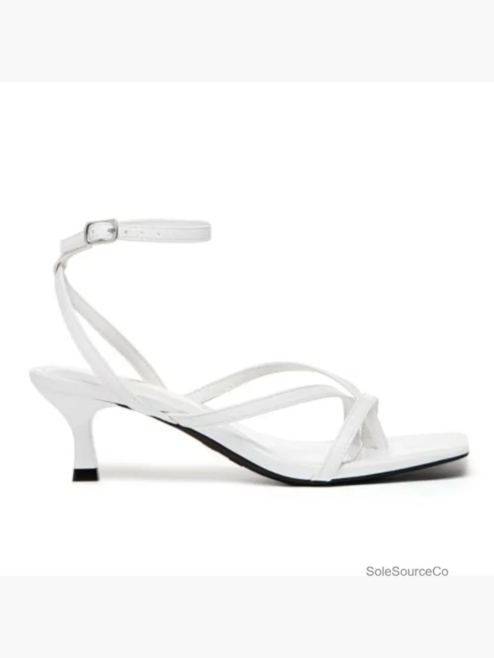 Strappy Kitten Heels Square Toe Ankle Strap Dress Sandals Low Heel
